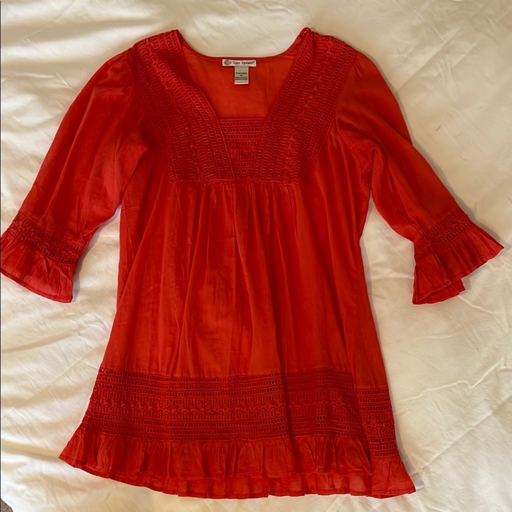 Orange cotton Mini Dress